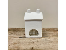 Load image into Gallery viewer, Dainty White House T-light Holder, 15cm
