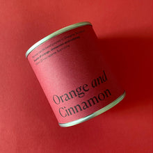 Load image into Gallery viewer, Christmas Label Orange and Cinnamon Soy Wax Candle Tin
