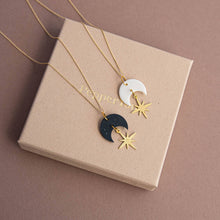 Load image into Gallery viewer, Celestial Star Gold Necklace: Midnight Black
