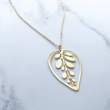 Load image into Gallery viewer, Gold Calathea Leaf Necklace
