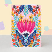 Load image into Gallery viewer, Birthday Card - Arty Bright Floral Greeting Card
