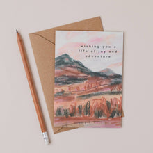 Load image into Gallery viewer, Joy &amp; Adventure Wedding Mountain Card
