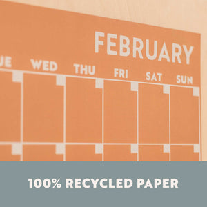 A4 Monthly Undated Wall Planner | 12 Pages | Surf
