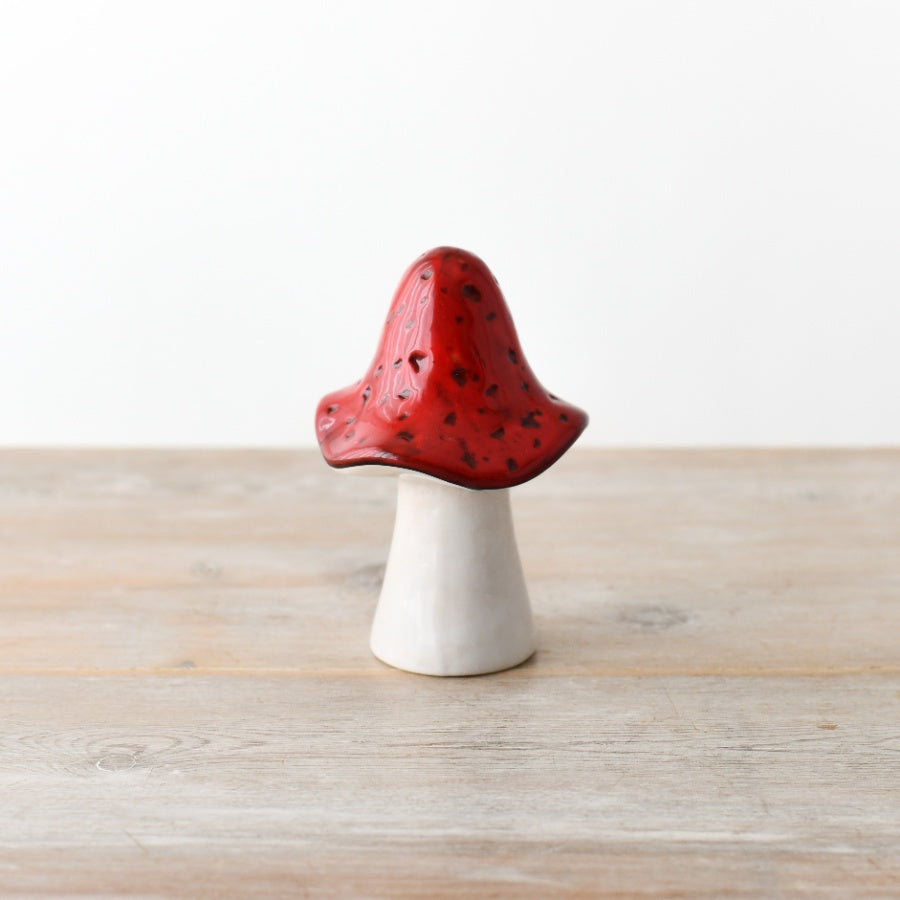 Small Red Ceramic Mushroom 9cm