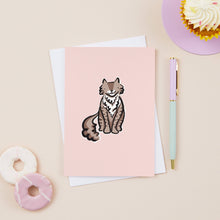 Load image into Gallery viewer, Mocha the Fluffy Brown Tabby Cat Card

