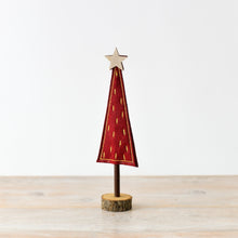 Load image into Gallery viewer, Medium Red and Gold Felt Christmas Tree

