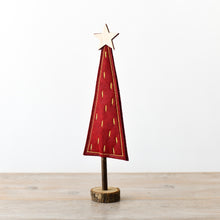 Load image into Gallery viewer, Large Red &amp; Gold Felt Christmas Tree
