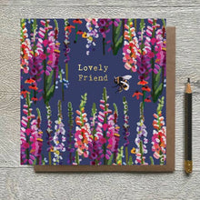 Load image into Gallery viewer, CG 05 - Lovely Friend Floral Greeting Card with a Bee     
