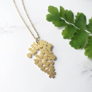 Gold Maidenhair Fern Necklace