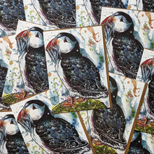 Load image into Gallery viewer, Puffin with Fish Greeting Card

