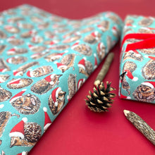Load image into Gallery viewer, Christmas Hedgehogs wrapping paper Sheets: 500mm x 700mm flat sheets
