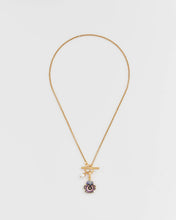 Load image into Gallery viewer, Pansy Pearl Gold Toggle Necklace
