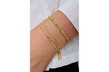 Load image into Gallery viewer, Salma Gold &amp; Peridot Gemstone Slider Bracelet
