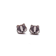 Load image into Gallery viewer, Badger Studs - wooden earrings
