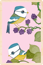 Load image into Gallery viewer, Blue Tits sustainable wooden postcard
