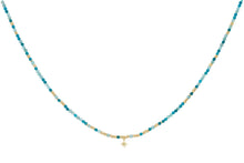 Load image into Gallery viewer, Yolanda Apatite &amp; Gold Star Charm Necklace
