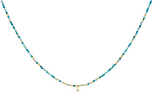 Yolanda Apatite & Gold Star Charm Necklace