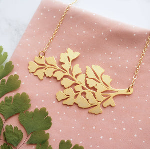 Maidenhair Fern Statement Necklace