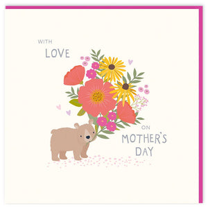 Bear with Floral Bouquet Mother's Day Card