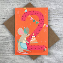 Load image into Gallery viewer, Age Two Mouse Birthday Card
