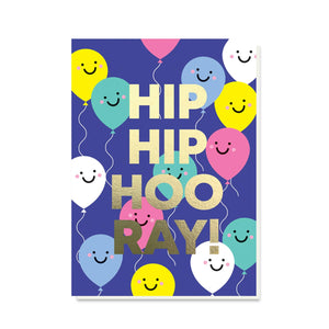 Hip Hip Hooray Balloon Birthday Card