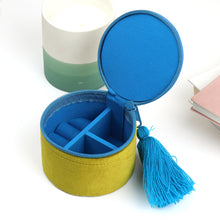 Load image into Gallery viewer, Chartreuse Velvet Autumnal Embroidered Jewellery Box
