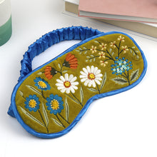 Load image into Gallery viewer, Chartreuse Velvet Wildflower Eye Mask
