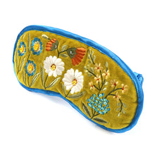 Load image into Gallery viewer, Chartreuse Velvet Wildflower Eye Mask
