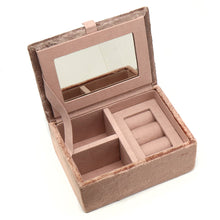 Load image into Gallery viewer, Buff Velvet Sleeping Dormouse Floral Embroidered Small Jewellery Box
