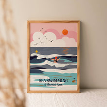 Load image into Gallery viewer, Sea swimming Vitamin Sea A4 print - coastal decor
