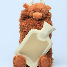 Load image into Gallery viewer, Highland Cow Hot Water Bottle Case/Pyjama case Brown -39cm
