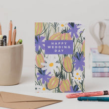 Load image into Gallery viewer, Purple Flowers Wedding Card
