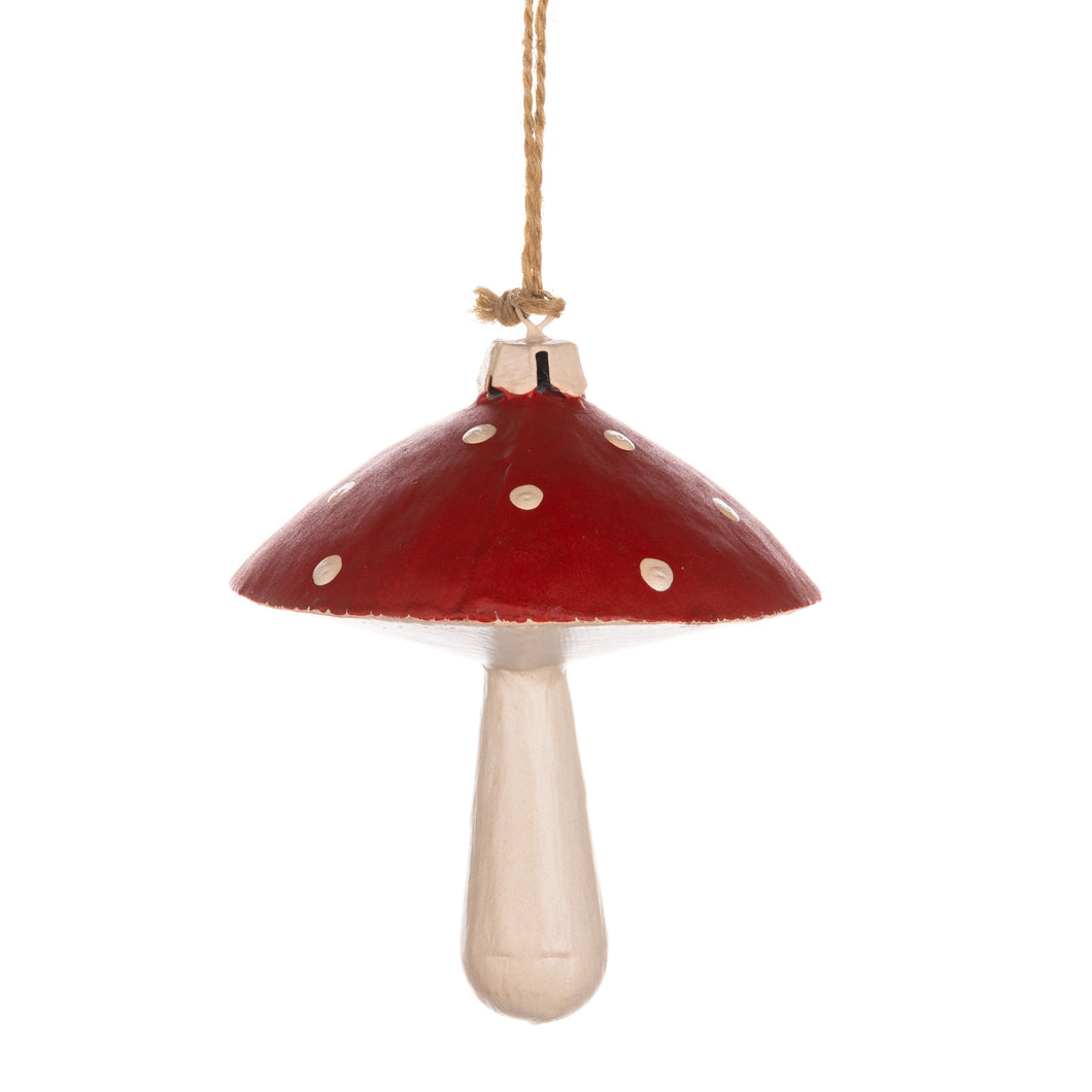 Tin Toadstool hanging Christmas decoration