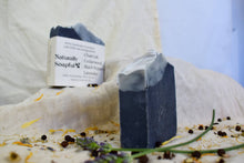 Load image into Gallery viewer, Charcoal, Cedarwood, Black Pepper &amp; Lavender Handmade Soap Bar
