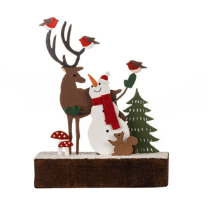 Deer and Snowman tabletop christmas decoration