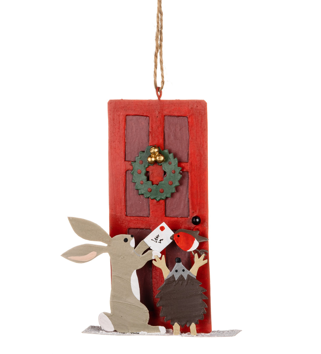 Christmas Card Posting Hanging Christmas tree decoration