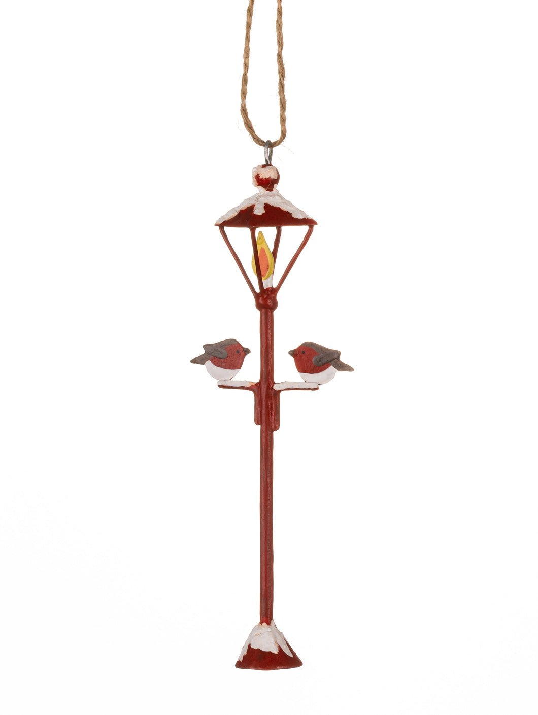 Red Lamppost and robins hanging Christmas tree decoration