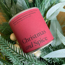 Load image into Gallery viewer, Christmas label Christmas and Spice soy wax candle
