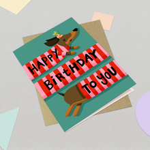 Load image into Gallery viewer, Birthday Card - Cute Dachshund Greeting Card
