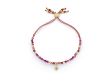 Load image into Gallery viewer, Una Ruby Mix Gold Star Charm Bracelet
