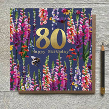 Load image into Gallery viewer, CG 10 - 80th Birthday Card with Gold Foiled Lettering

