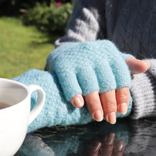 Load image into Gallery viewer, Aqua Knitted Fingerless Gloves

