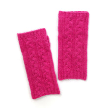 Load image into Gallery viewer, Rose Pink Cable Knit Wrist Warmers
