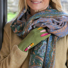 Load image into Gallery viewer, Frida Olive/Multi Faux Suede Formal Gloves
