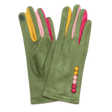 Load image into Gallery viewer, Frida Olive/Multi Faux Suede Formal Gloves
