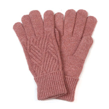 Load image into Gallery viewer, Charlotte Recycled Blend Dusty Rose Cable Knit Gloves
