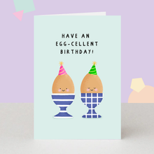 Load image into Gallery viewer, Birthday Card - Egg-Cellent Greeting Card
