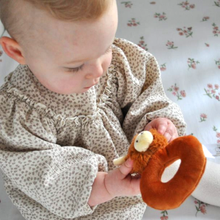 Load image into Gallery viewer, Horned Highland Brown Cow Baby Plush Rattle - 10CM
