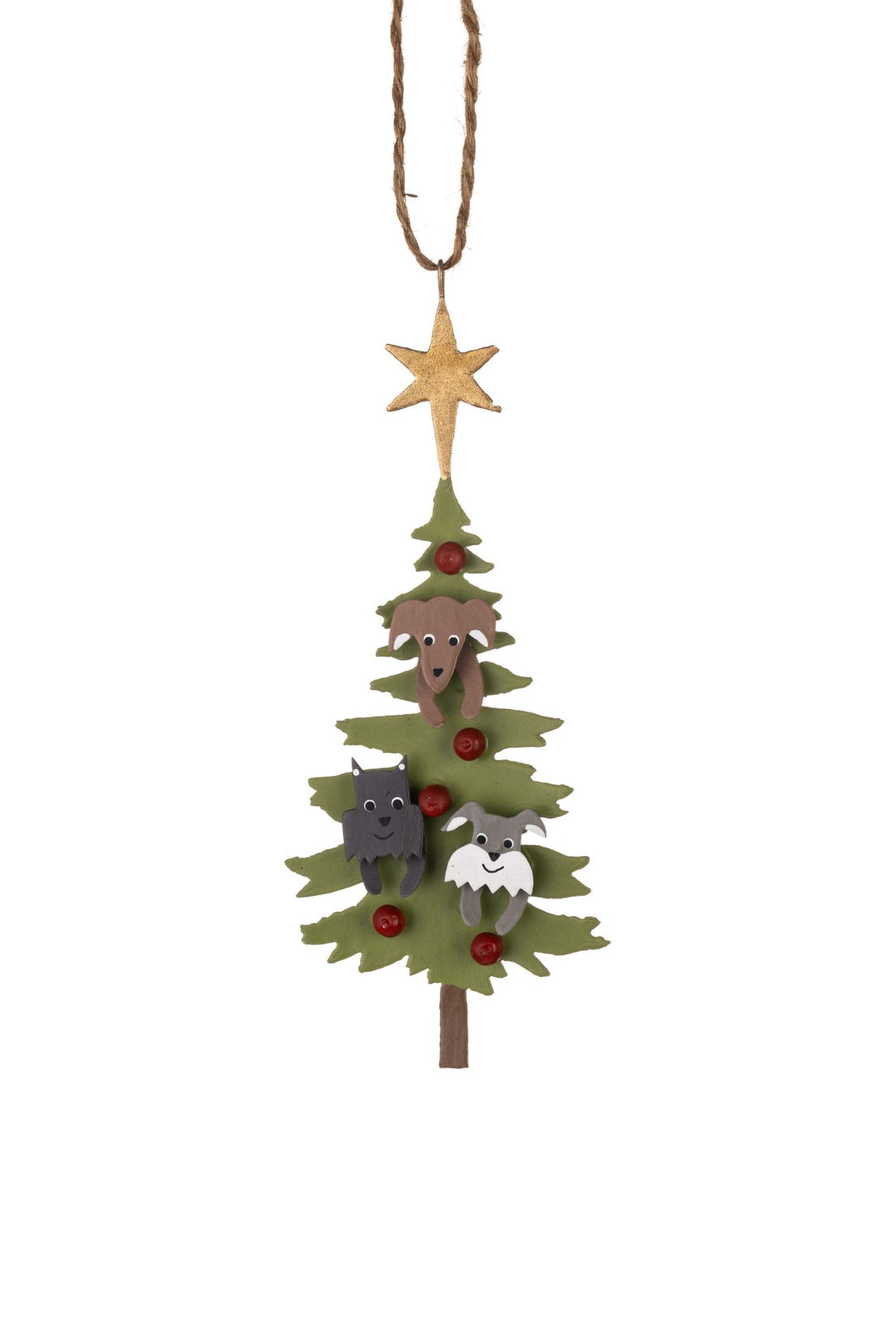 Dogs in Tree Hanging Christmas Decoration