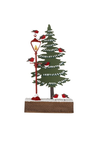 Street Light and Fir Tree Tabletop Christmas Decoration